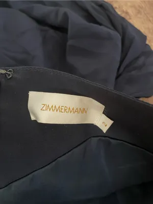 Zimmermann Navy Blue Silk One Strap Midi Length Dress Size 2 thumbnail 3