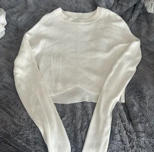 White Ribbed Knit Sweater Garage thumbnail 1