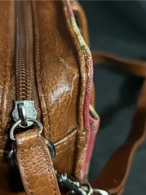 Vintage Longaberger Red, Green, Tan Plaid Crossbody Purse thumbnail 6