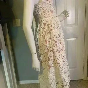 Unbranded Self-Portrait Lace Midi Dress White Size Small. thumbnail 10