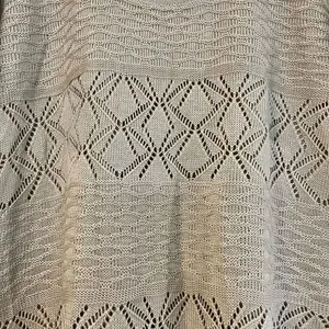 Lumiere Women’s Tan Knit Crochet Poncho Blouse One Size thumbnail 2