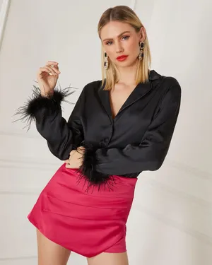 Satin pleated skort from vici thumbnail 3
