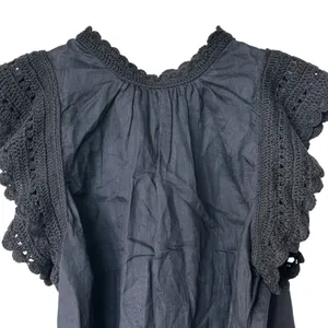 Ulla Johnson Handmade Kai Ramie black flounce Goth feminine blouse 10 thumbnail 5