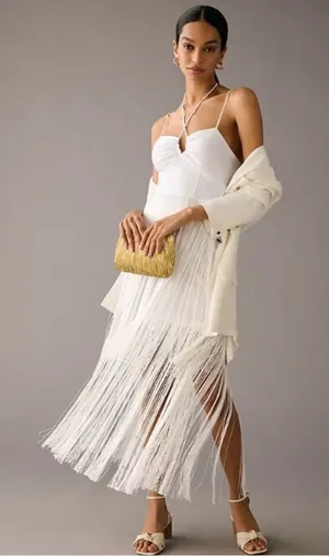 Delfi Collective Fringe Dress White thumbnail 1