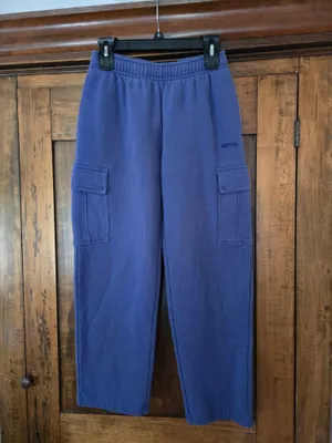Aritzia Wide-Leg Cargo Joggers in Cobalt Blue Xs thumbnail 4