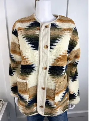 Beautiful NWT Threadgrit Sherpa Coat Size S Brown thumbnail 1