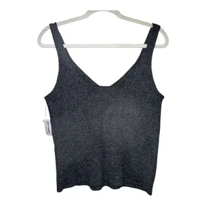 Old Navy Womens Gray Ribbed V-Neck Sweater Tank,‎ Large thumbnail 3