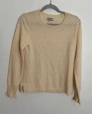 J. Crew Cashmere Cream Sweater‎ size medium thumbnail 1
