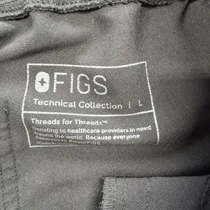 FIGS Yola Skinny Scrub Pants Women’s Large Black Technical Collection thumbnail 6
