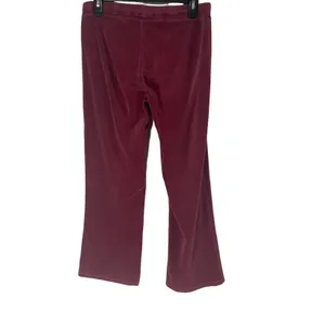 New York Laundry NYL Y2k Women Burgundy Velour Lounge Pants Drawstring Small‎ thumbnail 4