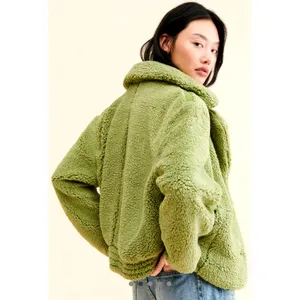Free People Joplin Cozy Jacket in Greyed Olive size M thumbnail 3