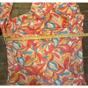 Ali Miles Size 2X Top Snap Up 2 Pc Tank Blouse Pink Crinkle Colorful Retro Mod thumbnail 8