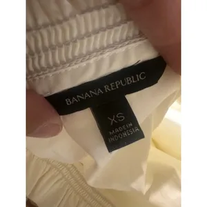 Banana Republic Womens XS Ivory Ruffle Mock Neck Sleeveless Blouse Cotton Blend‎ thumbnail 5