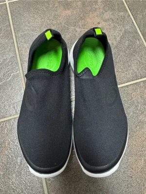 OOFOS OOmg Sport Slip On Lowtop Sneakers Shoes Black White Logo Womens 9 EU 40 thumbnail 11