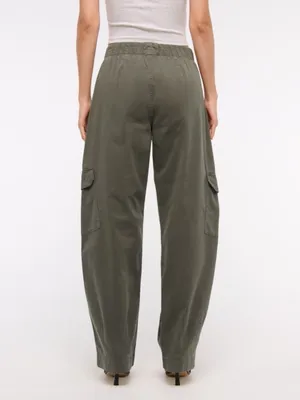 Abercrombie & Fitch Cargo Pants Barrel Leg Olive Green Elevated Casual Size 25/0 thumbnail 3
