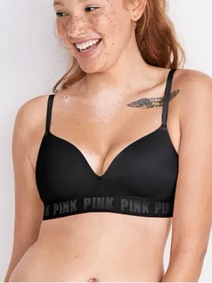 Victoria's Secret PINK wear everywhere wireless push up black Bra 34D thumbnail 1