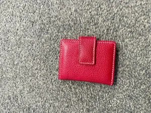 Vintage Red Leather Saks Fifth Ave mini wallet photo book thumbnail 2