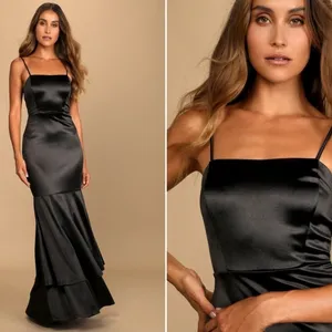 LULU's Sexy Prom Wedding Bridesmaid Satin Romantic Mermaid Trumpet Gown thumbnail 2
