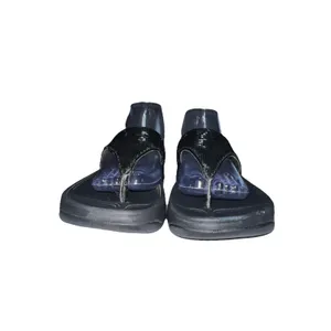 FitFlop Women 9 Black LULU Sandal Sequin Sparkle Toe-Post Wedge‎ Thong Comfort thumbnail 3