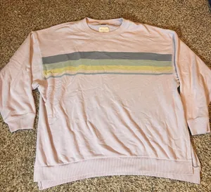 American Eagle‎ Jeggings Fit Striped Pullover Crewneck Sweatshirt Medium thumbnail 1