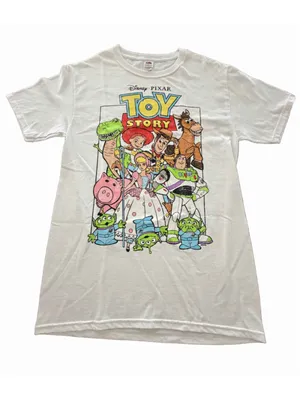 Fruit of the Loom Disney Pixar Toy Story Cast Graphic T-Shirt White Size Small S Woody Buzz thumbnail 3