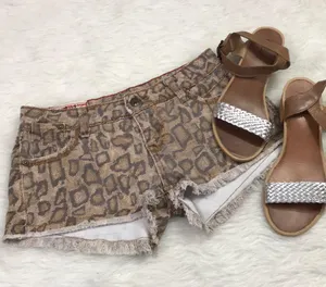 1st Kiss Distressed Animal Print Shorts thumbnail 1