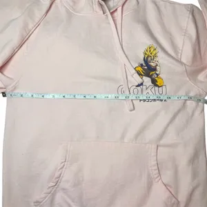 Dragon Ball Z Goku Pink Hoodie Super Saiyan‎ Anime Graphic Pullover Sz Small thumbnail 10