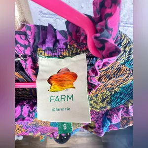 Farm Rio Women's Rainbow Mix Printed Mock Neck Crop Top || small thumbnail 9