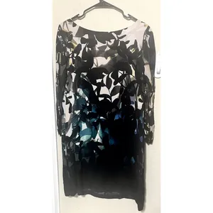 Maeve Anthropologie Shift Dress Womens sz M Shaded Garden long sleeve‎ black thumbnail 11