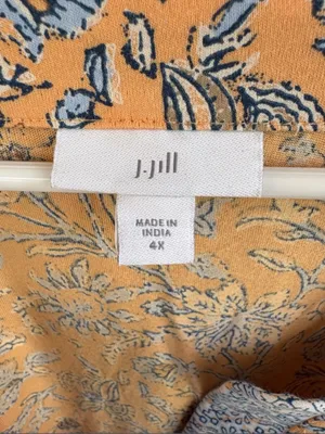 EUC J. Jill Floral Elbow Sleeve Top Size 4X thumbnail 2