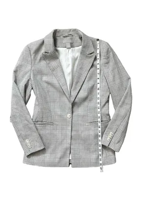 H&M Glen Plaid Single Button Notch Lapel Suit Jacket Lined Blazer Size Small thumbnail 10