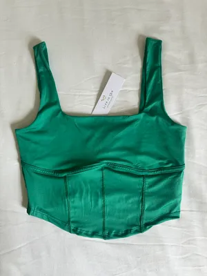 Live in the Moment Teal Cropped Tank Top | NWT thumbnail 1