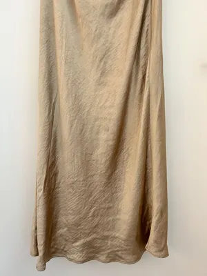 Six Stories One Shoulder Satin Bridesmaid Dress in Champagne US Size 10 thumbnail 5