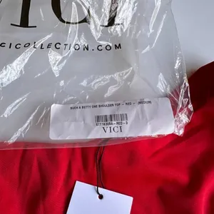 Sugarlips Such a Betty One Shoulder Red Top SZ M thumbnail 12