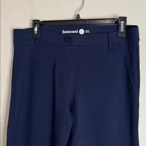 Betabrand Classic DPYP Dress Pant Yoga Pants Straight in Navy size L thumbnail 4