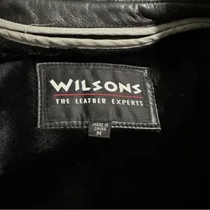 Vintage 90s Wilsons Leather Black Genuine Leather Jacket‎ Coat Size M thumbnail 6
