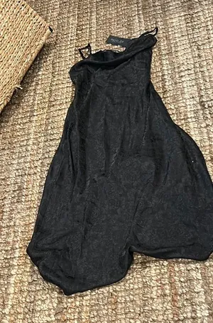 NWT Rachel Zoe Black Satin Slip Maxi‎ Dress Size XS thumbnail 1