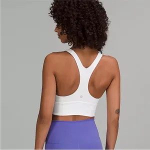 Lululemon Ebb to Train White Racerback Bra 6 -flawed thumbnail 2