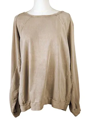 Easel Putty Beige Relaxed Baggie Sweatshirt LARGE Minimal Neutral Everyday thumbnail 1