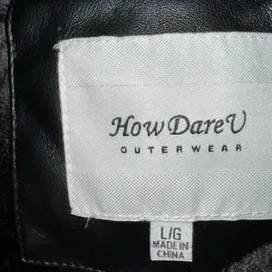 Super Cool How Dare U Faux Leather Parka! Size L thumbnail 6