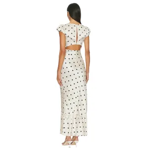 FREE PEOPLE Women’s Butterfly Babe Maxi Satin Polka Dot Slip Dress thumbnail 3