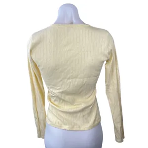 Brandy Melville Zelly Ribbed Long Sleeve Slim Button Down Cardigan Sweater Top S thumbnail 4