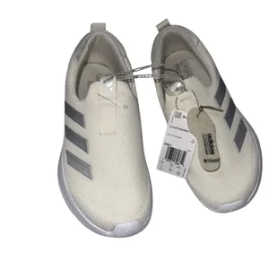 NWT Adidas Cloudfoam Move Lounger Shoes Slip On Off White / Silver Metallic thumbnail 9