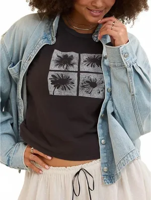 AE Aerie Vintage T-Shirt American Eagle Smoked Gray M thumbnail 9