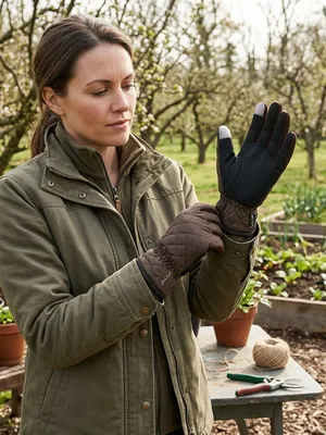 JAMES PAUL XL Women’s Winter Brown Touchscreen Thermal Flex Grip Gloves thumbnail 1