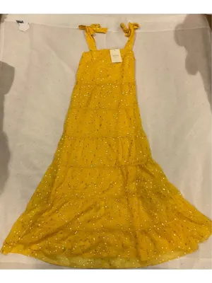 SALE NWT SÉZANE ANNIE MAXI DRESS Golden yellow SZ4 silk BUST 30IN run small thumbnail 3