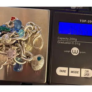 Vintage AJMO Silver Tone Bracelet Sea Life Turtle Dolphin Fish Enamel 8" Estate thumbnail 6