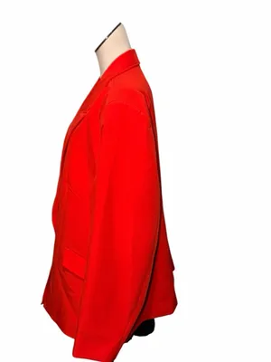 NWT $158 Express Bright Red Orange Size 3X Plus Single Button Hourglass Blazer thumbnail 3
