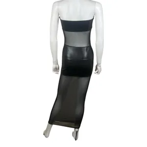superdown Sheer Panel Black Strapless Maxi Dress thumbnail 6