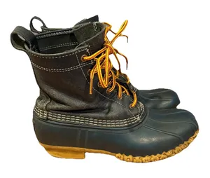 LL Bean Leather Duck Boots Blue Women’s Size 8 M Made in Maine USA thumbnail 1